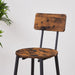 Round Bar Stool Set With Shelves, Stool With Backrest Rustic Brown, 23.6'' Dia x 35.4'' H - DTYStore
