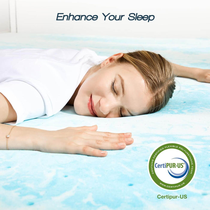 Memory Foam Cooling Gel Swirl Infused Bed Topper for Back Pain,2 Inches,Twin - DTYStore