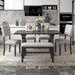 6-Piece Dining Table and Chair Set with Special-shaped Legs and Foam-covered Seat Backs&Cushions for Dining Room (Gary) - DTYStore