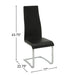 Set of 4 Leatherette Upholstered Dining Side Chairs, Black - DTYStore