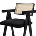 Milan 25.5' Modern Resin Webbing Back Bar Stool with Arms, Set of 3, Ebony Black Boucle - DTYStore