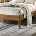 Vichy 4-Piece Rubberwood Bedroom Set with Textured Polyester Upholstered Queen Bed, Dresser, Mirror, and Nightstand - DTYStore