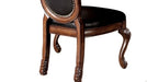 Chateau Black Synthetic Leather & Cherry Finish De Ville Side Chair (Set of 2) - DTYStore
