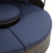 Hot Sale KD Rattan Round Lounge With Canopy Bali Canopy Bed Outdoor, Wicker Outdoor Sofa Bed with lift coffee table - DTYStore