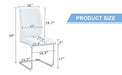 Luxury Simple Arch Chair - Set of 4 White PU Material High Resilience Dining Chair with Arched Metal Silver Leg. - DTYStore
