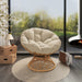 40" Ergonomic Wicker Chair with Cloud Thick Density Fabric Cushion,3-proof Cover,High Capacity Iron Frame,Fluid 360 Degree Swivel for Reading,Living Room, Bedroom,Lounge,Natural Base,2 Colors
