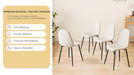 Dining Chairs Set of 4 modern kitchen dining chairs, linen padded seats, and sturdy black metal leg design (beige) dining table chairs Suitable for home and office use - DTYStore
