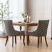 Furniture, Ultra Side Dining Chair, Thickened fabric chairs with neutrally toned solid wood legs, Bronze nail head, Set of 2, Beige and Patterned,SW2207BG - DTYStore