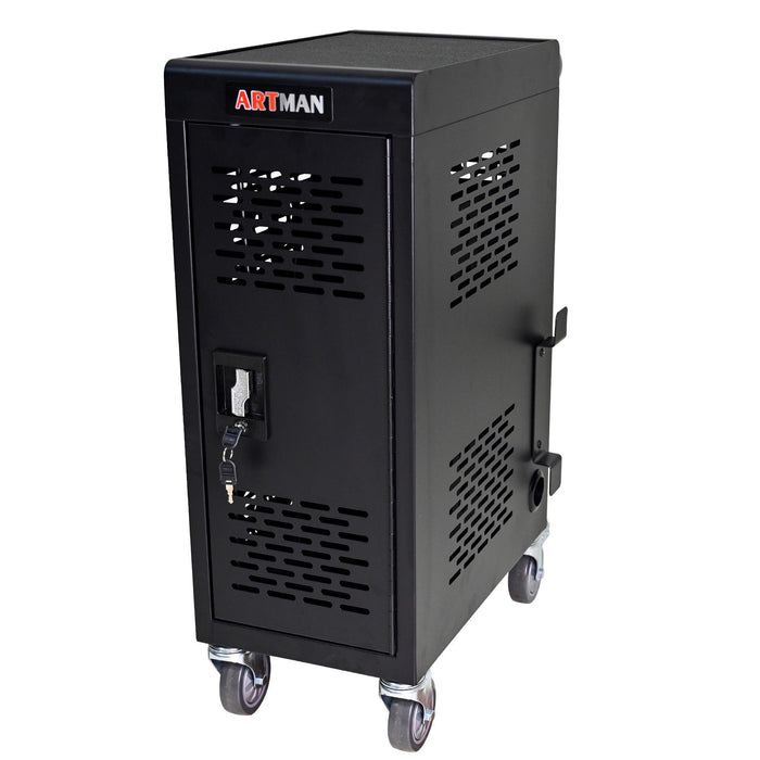 16-Compartment Removable Locking Charging Cabinet for Laptop, Chromebook-Black - DTYStore