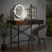 GO 40" Makeup Vanity Desk with 3-Mode Lighted Mirror & Wireless Charging Station , Vanity Table with Drawer & 3 Open Shelves for Ample Storage Space, Dressing Table for Bedroom, Black - DTYStore