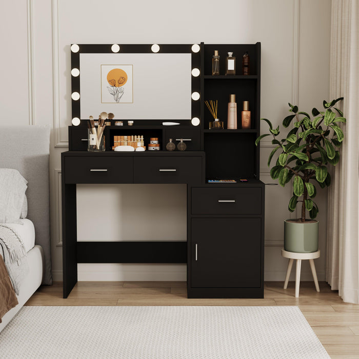 Newly Designed Smart Mirror Dressing Table with drawers and storage cabinet, dressing table with dressing pad for bedroom, dressing room - DTYStore