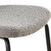 Grey Boucle Fabric Dining Chairs Set of 4, Mid-Century Modern Dining Chairs, Kitchen Dining Room Chairs, Curved BackrestUpholstered Boucle Dining Chair with Black Metal Legs - DTYStore