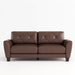 82" Genuine Leather match Two-Over-Two Sofa Living room coach Transitional sofa - Honey Brown - DTYStore