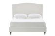 Hannah Upholstered Wingback Bed Size King / Tall 54" Headboard Upholstered King Bed / Premium Cream White Chenille / Minimalist Designs / No Box Spring Needed / Easy Assembly / King - DTYStore
