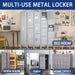 1 Door 66"H Metal Lockers With Lock for Employees,Storage Locker Cabinet for Home Gym Office School Garage,Gray - DTYStore
