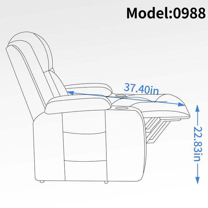 Infinite Position Single Motor Up to 350 LBS Power Lift Recliner Chair for Elderly, Heavy Duty Motion Mechanism with 8-Point Vibration Massage and Lumbar Heating, USB Charging Port, Cup Holders, Brown - DTYStore