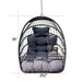 Swing Hammock Egg Basket Chairs Without Stand Indoor Outdoor, UV Resistant Cushion Hanging Chair, Foldable Frame 350lbs Capacity Ceiling Hammock Chair for Patio Porch Backyard Balcony - DTYStore