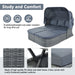 U_STYLE Outdoor Patio Furniture Set Daybed Sunbed with Retractable Canopy Conversation Set Wicker Furniture (As same as WY000281AAE) - DTYStore