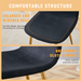 Luxury Simple Chair - Set of 4 BLACK Linen-Cotton Material High Resilience Dining Chair with Metal Golden Leg.Integral metal leg architecture,Suitable for various interior decoration styles. - DTYStore