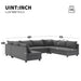 116*86'' Modular Sectional Sofa,Reversible U Shaped Chenille Couch Set,Free Combination,Minimalist Style Indoor Furniture,Oversized 8 Seat Convertible Sofa for Living Room,Apartment,2 Colors - DTYStore