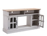 58" Fireplace TV Stand, Entertainment Center with 23" Electric Fireplace, TV Table for TVs up to 70 Inch, Media Console Cabinet with Storage and Glass Doors for Living Room - DTYStore