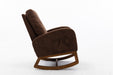 Rocking Chair, Modern Glider Chair, Recliner Armchair with Wood Legs and Side Pocket, Nursery Rocking Accent Chair with High Back for Living Room Bedroom (Coffee linen) - DTYStore