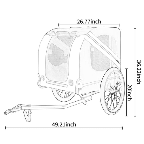 Large Folding Bike Trailer for Dogs – 66LB Capacity All-Terrain Pet Carrier, Durable Steel Frame for Cycling, Jogging, Camping & Outdoor Adventures, Black- Gray - Image 23