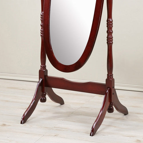 Traditional Queen Anna Style Wood Floor Cheval Mirror, Cherry Finish - Image 2