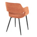 Margarite Contemporary Dining/Accent Chair in Black Metal and Orange Fabric by LumiSource - Set of 2 - DTYStore