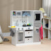 Play Kitchen Set for Kids, Kids Kitchen Playset with Lights Sounds, Apron and Chef Hat, Ice Maker, Microwave, Towel Rack, Utensils, Range Hood, Fun with Friends, for Ages 3-6 Years, White - DTYStore