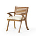 Outdoor Hermosa 5 Piece Wood Dining Set With Cushions, Teak Finish With Beige Cushion - DTYStore