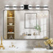 Vanity Lights With 6 LED Bulbs For Bathroom Lighting(Black) - DTYStore