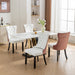 Furniture, Nikki Collection Modern, High-end Tufted Solid Wood Contemporary PU and Velvet Upholstered Dining Chair with Wood Legs Nailhead Trim 2-Pcs Set, White+Pink, SW2101WP - DTYStore