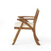 Outdoor Hermosa 5 Piece Wood Dining Set With Cushions, Teak Finish With Beige Cushion - DTYStore