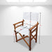 Folding Chair Wooden Director Chair Canvas Folding Chair Folding Chair 2pcs/set populus + Canvas (Color : White) - DTYStore