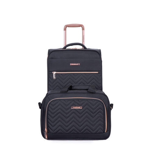 Lightweight Durable Black 4-Piece Softshell Suitcase Spinner Wheels Terylene Luggage Set - Image 19