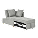 Convertible Sleeper Sofa Chair Adjustable Backrest Recliner with Pullout Sofa Bed with Wheels, Modern Linen Fabric for Living Room for Tight Spaces, Grey - DTYStore