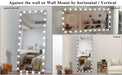 Hollywood LED Full Body Mirror with Lights Extra Large Full Length Vanity Mirror with 3 Color Mode Lights, Vertical Horizontal Hanging Aluminum Framed Mirror, 72 x 36 Inch, Silver - DTYStore