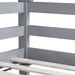 Twin over Twin Rubber Wood Floor Bunk Bed, with ladder,Guardrails,House-Shaped-Bunk Bed,Grey - DTYStore