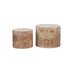 Nesting Coffee Table Set of 2, Modern Round Coffee Table, Wooden Circle Accent Tables for Small Spaces Living Room Bedroom Balcony Office Drum Side Table, Natural Burl - DTYStore