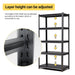 72"H 5 Tier Metal Shelves for Storage Garage Shelving 2000LBS Heavy Duty Storage Shelves Adjustable Garage Shelf Industrial Shelving Unit Storage Utility Rack,35.4"W*15.7"D*72"H,Black - DTYStore