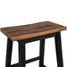 Farmhouse Rustic 2-piece Counter Height Wood Kitchen Dining Stools for Small Places, Walnut+Black - DTYStore