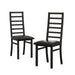 Metal Dining Chairs Set of 2, Steel Legs and PU Leather Seats, High Back Armless Dining Chairs, for Kitchen, Living Room, Black