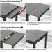 Grey Ceramic Modern Rectangular Expandable Dining Room Table For Space-Saving Kitchen Small Space -Table - DTYStore