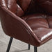 Dining Chairs Set of 2, Upholstered Kitchen Chairs with Comfortable Seat, Faux Leather Vintage Chairs with Armrests, Easy to Assemble and Clean, for Dining Room, Kitchen, Living Room, Brown - DTYStore