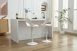 Bar Stools Set of 2 Modern White PU Counter Height Barstool, High Padded Swivel Adjustable Barstools with Back for Bar Counter and Kitchen Island - DTYStore