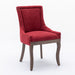 Furniture,Ultra Side Dining Chair,Thickened fabric chairs with neutrally toned solid wood legs,Bronze nail head,Set of 2,Wine Red,Burgundy,SW1807WR - DTYStore