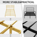 Metal Steel Platform Bed Frame with Iron-art Headboard (Queen Size) - Gold - DTYStore