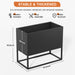 36*18*18 inch Large Metal Rectangular Planter with Shelves and Drainage Holes for Indoor/Outdoor Use, Perfect for Tall Plants, Flowers, or Shrubs in High-Traffic Areas - DTYStore