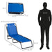 Folding Chaise Lounge Pool Chair, Patio Sun Tanning Chair, Outdoor Lounge Chair with 4-Position Reclining Back, Breathable Mesh Seat for Beach, Yard, Patio, Dark Blue - DTYStore